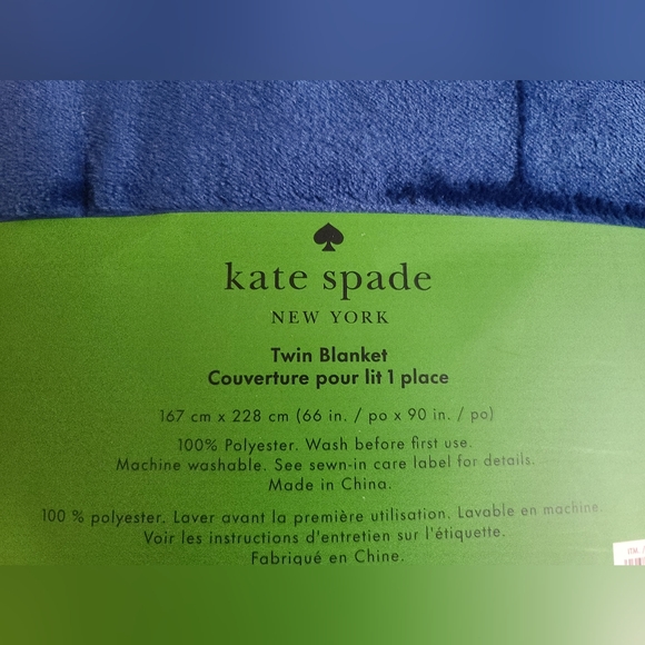 Kate Spade Blue Twin Sized Blanket - Picture 5 of 6